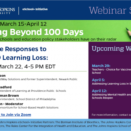 Webinar: Innovative Responses to COVID-19 Learning Loss – Monday 3.22.21, 4-5 PM EDT